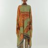 Womens Aseem Kapoor | Ash Green Ambi Printed Kaftan Set