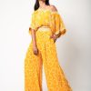 Womens Nupur Kanoi | Mustard Off Shoulder Top U0026 A-Line Pants Set