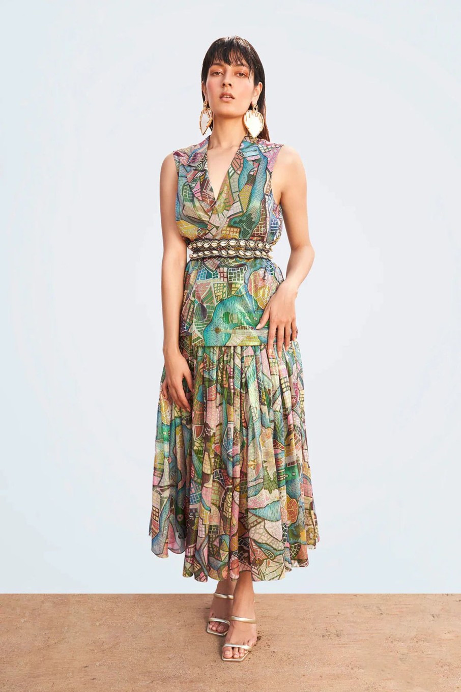 Womens Aisha Rao | Aqua Skirt Set