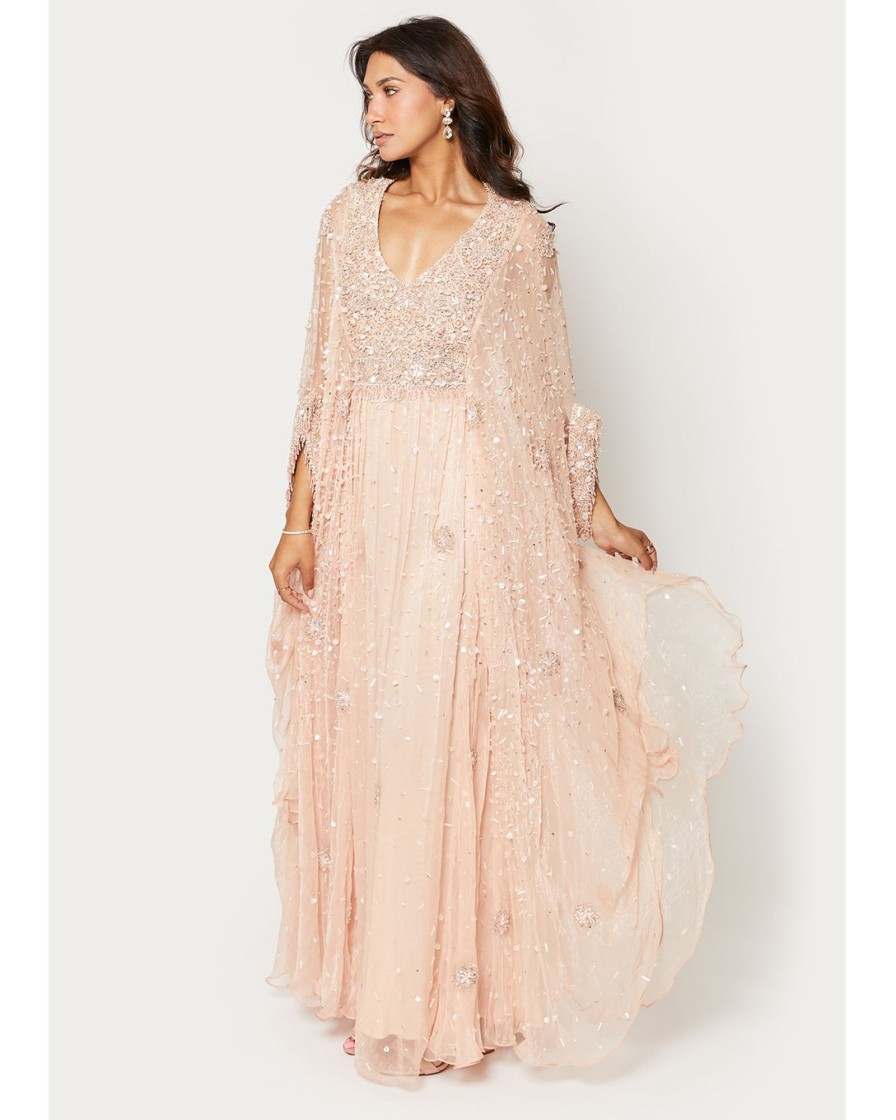 Womens KYNAH | Pink Beaded Kaftan