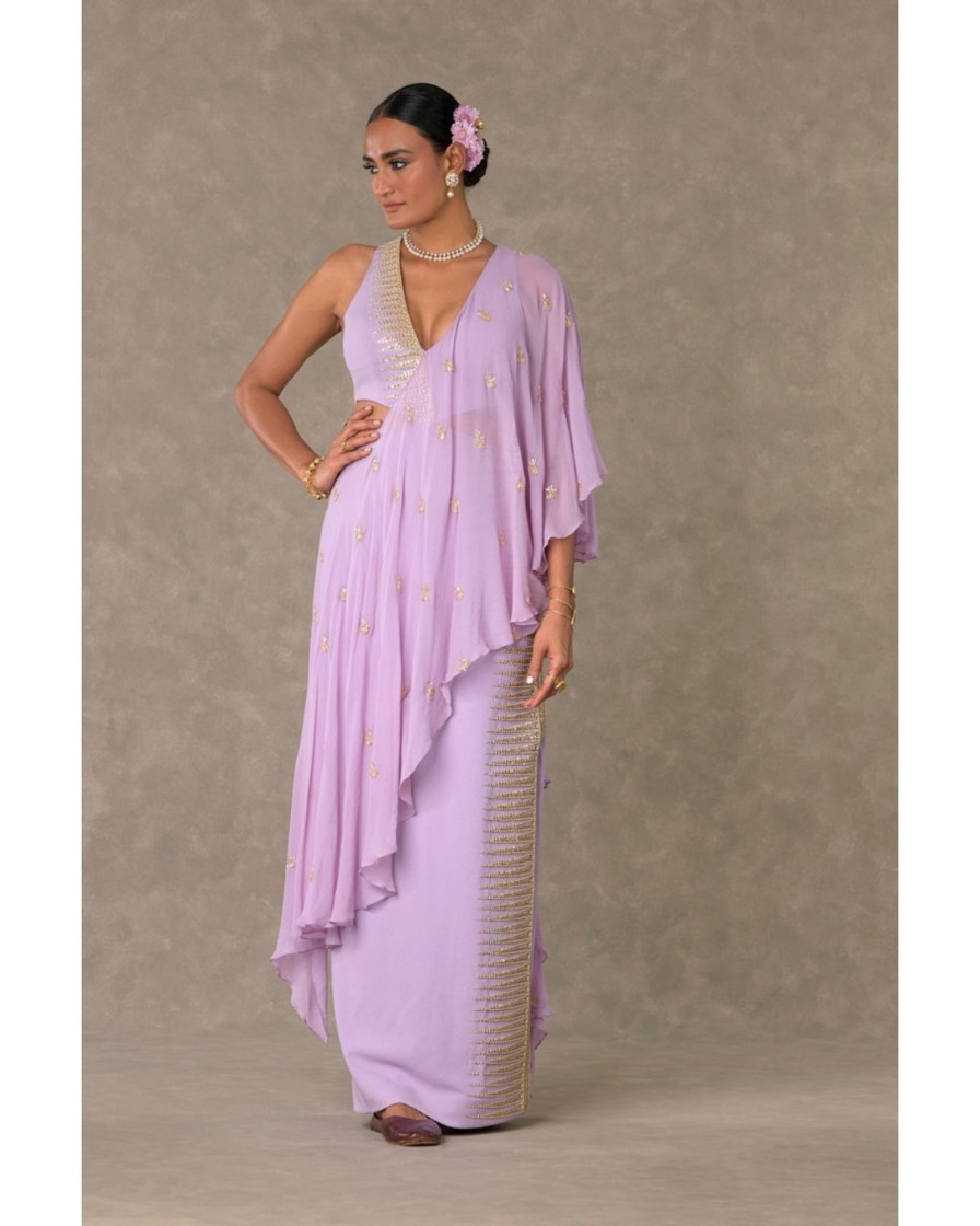 Womens House of Masaba | Lilac Trikone Sari Gown