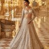 Bridal Seema Gujral | Ivory Gold Sequin Lehenga Set