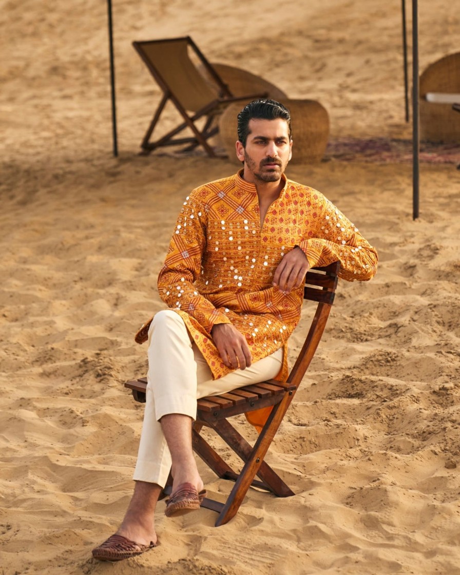 Mens Punit Balana Menswear | Printed Kasundi Kurta Set