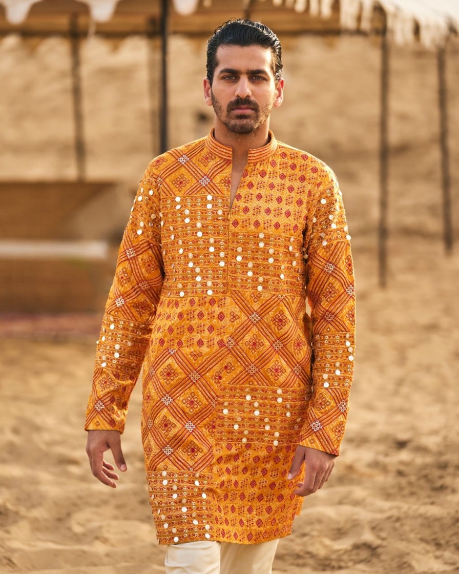 Mens Punit Balana Menswear | Printed Kasundi Kurta Set