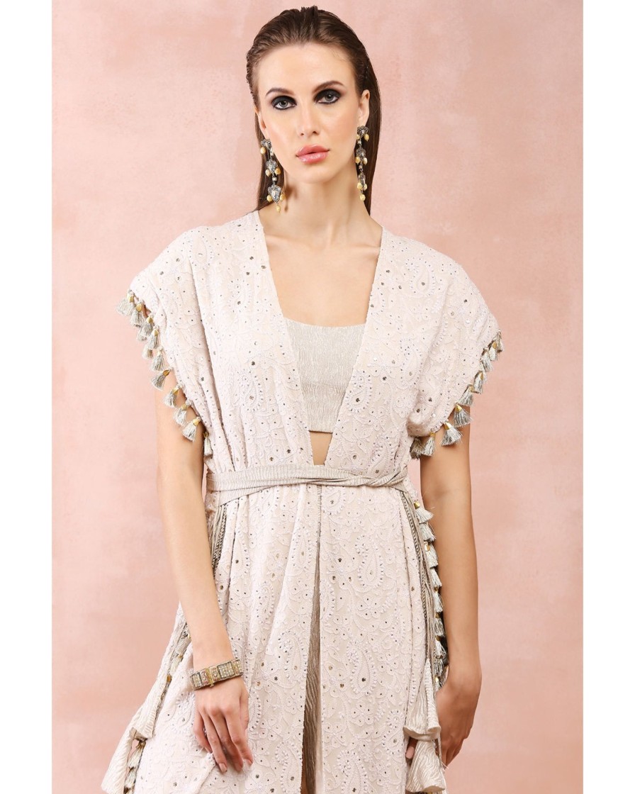 Womens Payal Singhal | Cream Jacket And Pants