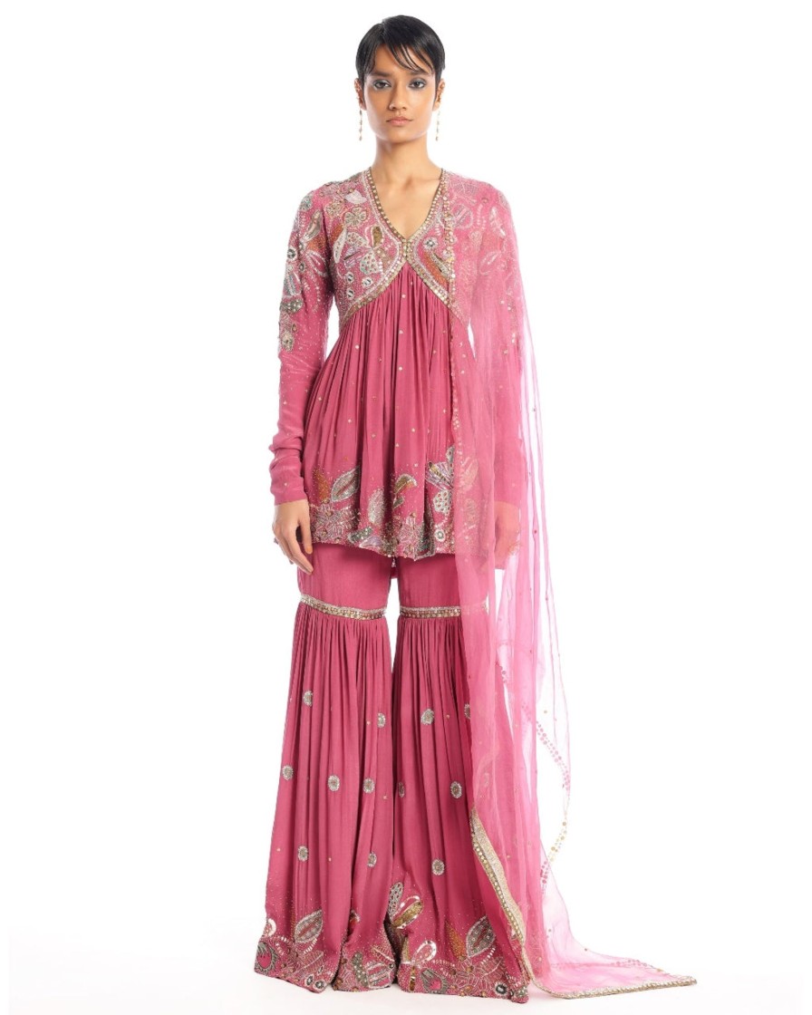 Womens Aisha Rao | Roseate Gharara Set