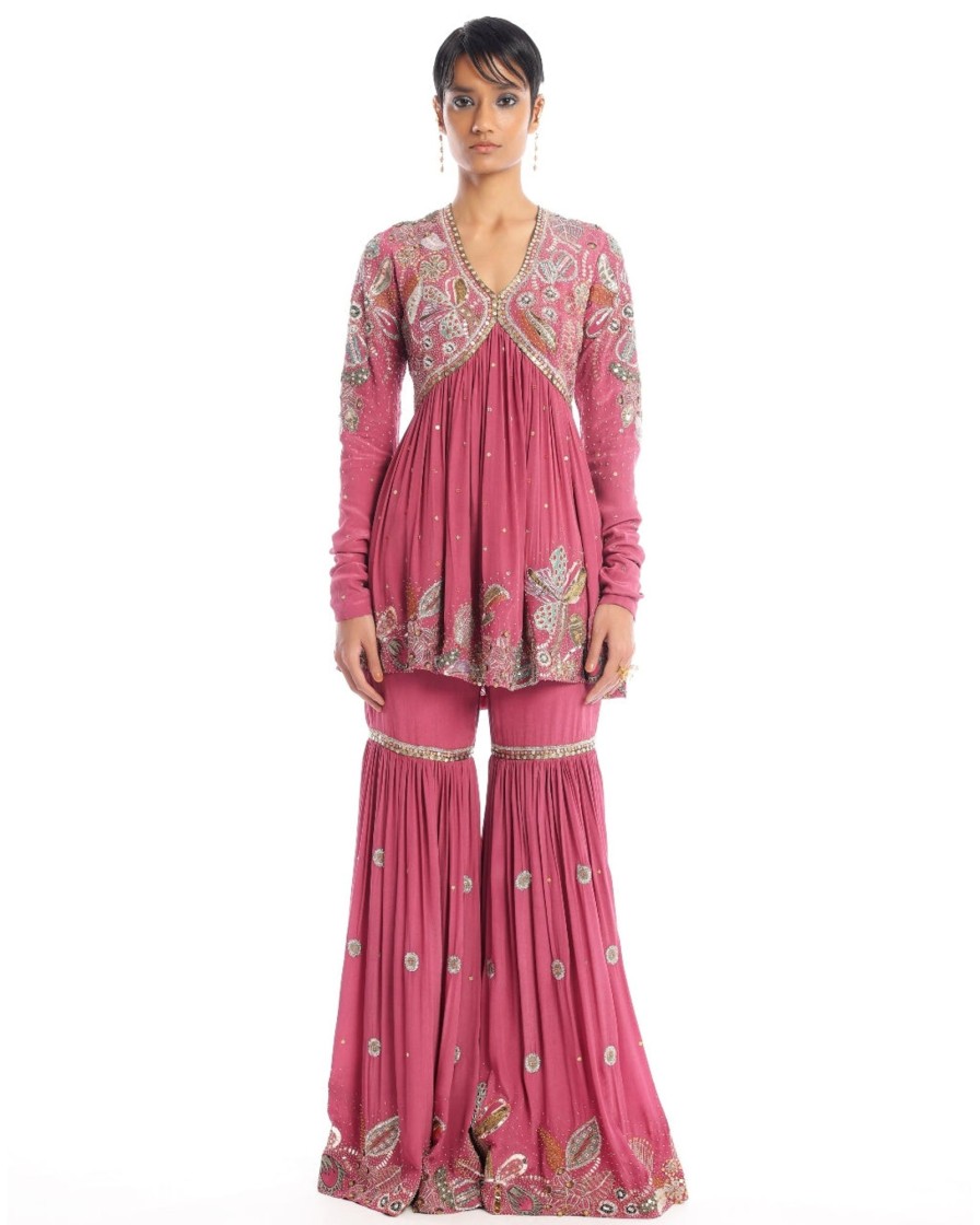 Womens Aisha Rao | Roseate Gharara Set