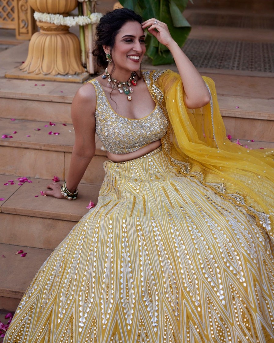 Womens Chamee and Palak | Yellow Mia Lehenga Set