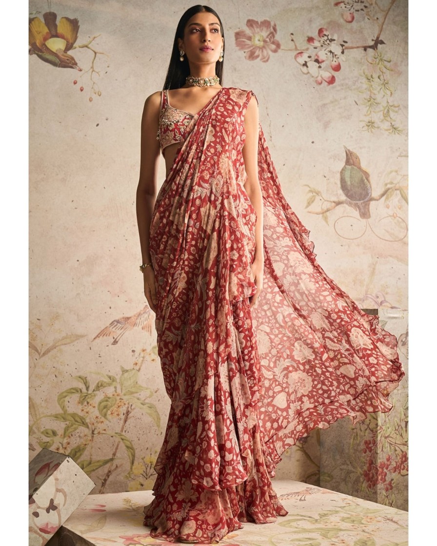 Womens Ridhi Mehra | Retro Sari Set