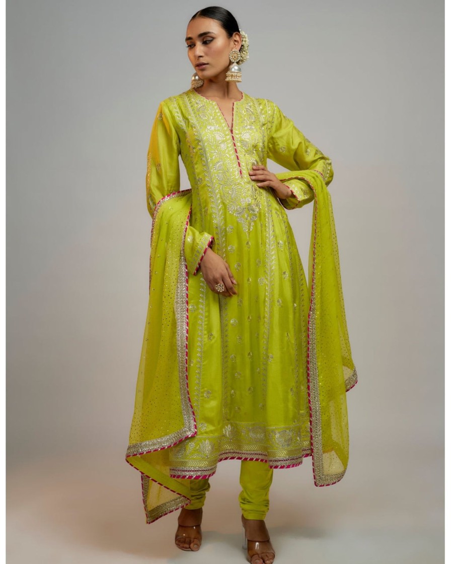 Womens Gopi Vaid | Golconda Aarohi Lime Ag Set