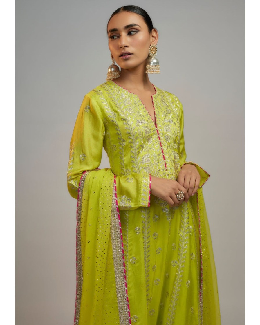 Womens Gopi Vaid | Golconda Aarohi Lime Ag Set