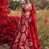 Womens Bhumika Sharma | Red Tara Print Lehenga Set