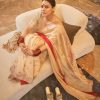 Womens Punit Balana | Kajol Beige Embroidered Sari