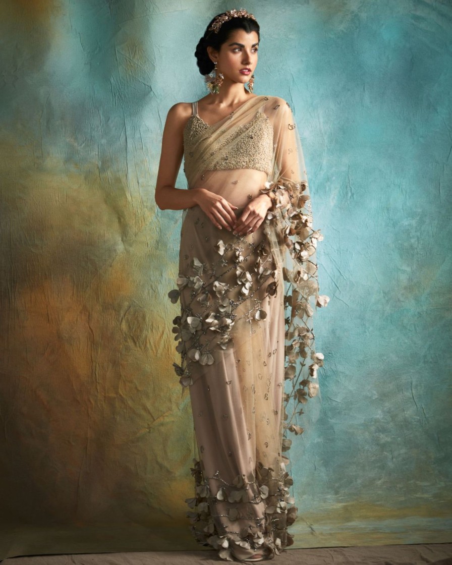 Bridal Esha Sethi Thirani | Full Bloom Tulle Sari Set