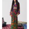 Womens Siddhartha Bansal | Emerald Orange Royal Paisley Belt Kaftan