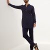 Mens Arjan Dugal | Navy Blue French Nerds Kurta Set