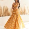 Womens Label Anushree | Yellow Floral Gown