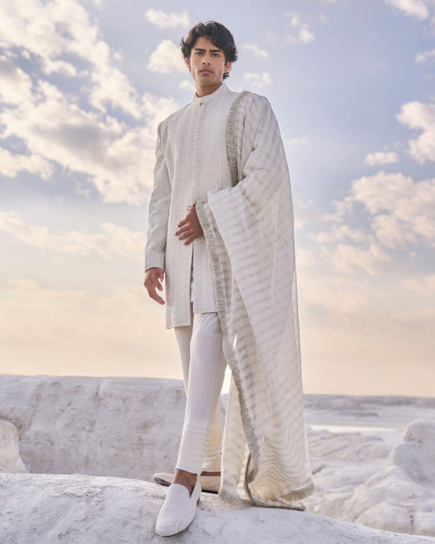 Mens Seema Gujral Mens | Off-White Kiran Dori Sherwani Set