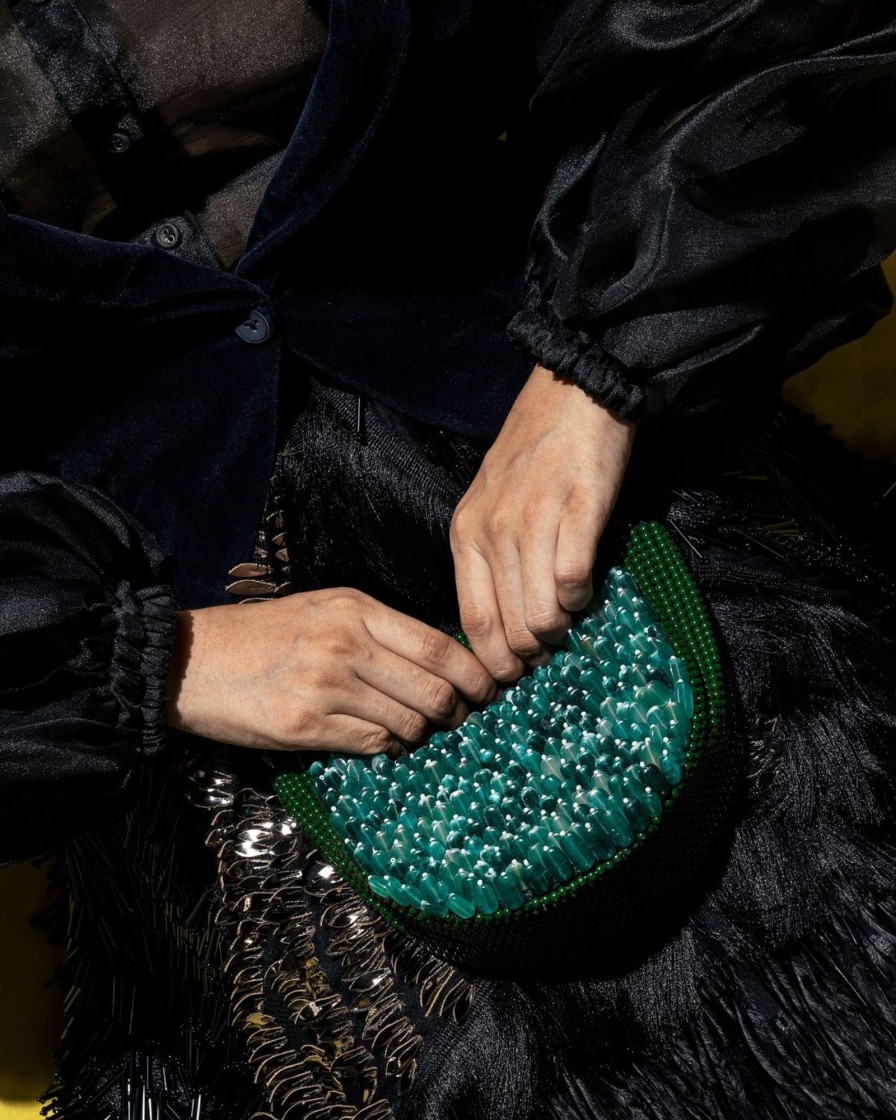 Womens The Right Sided | Amaal Emerald Green Crescent Bag