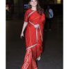 Womens House of Masaba | Red Crushed Honeycomb Sari