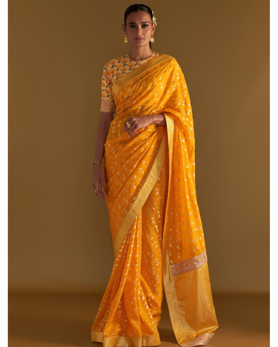 Womens House of Masaba | Mango Yellow Springbud Sari