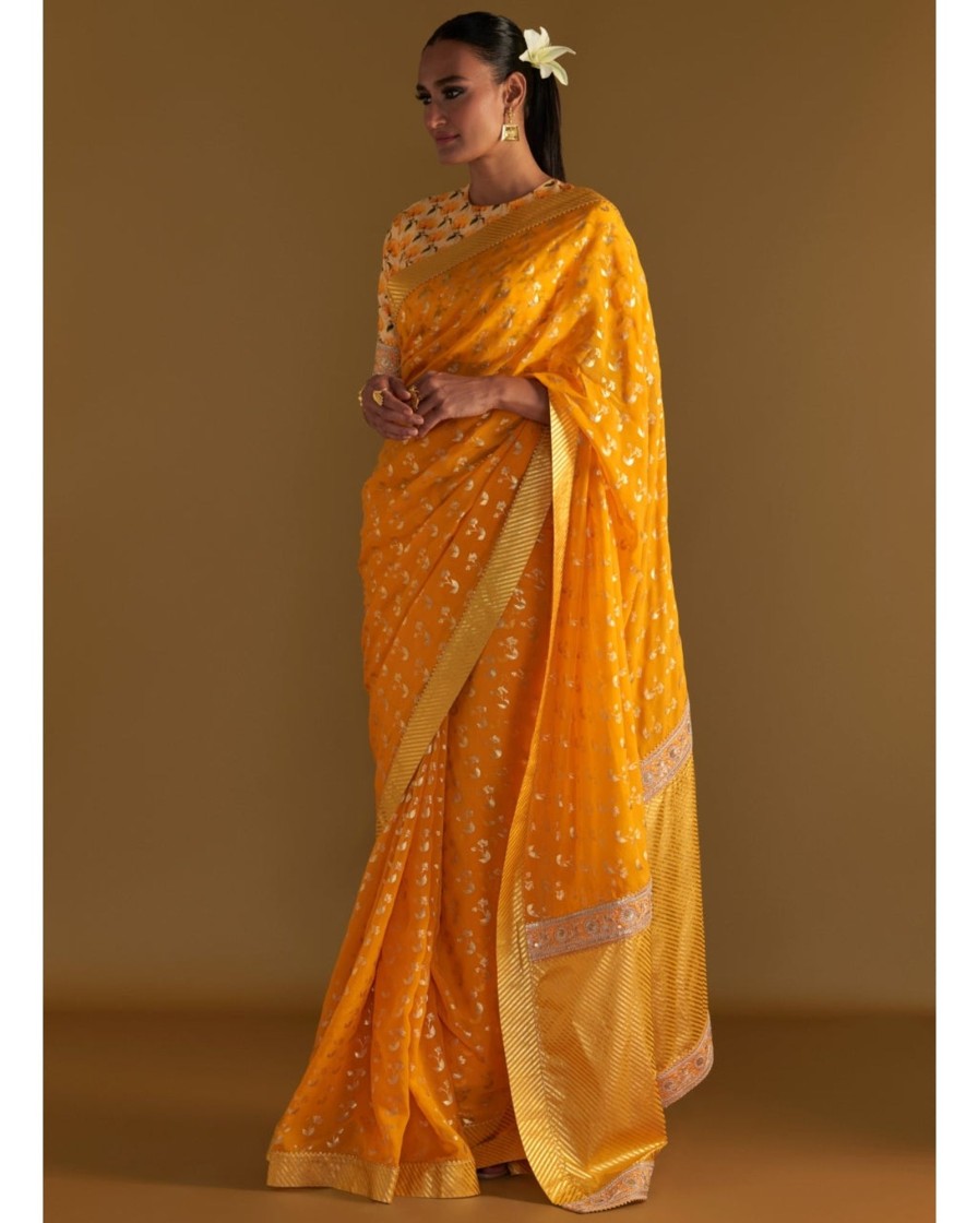 Womens House of Masaba | Mango Yellow Springbud Sari