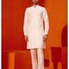 Mens Devnaagri Mens | Ivory Pin Tucks Detailed Kurta Set