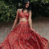 Womens KYNAH x Label Anushree | Red Sasha Lehenga