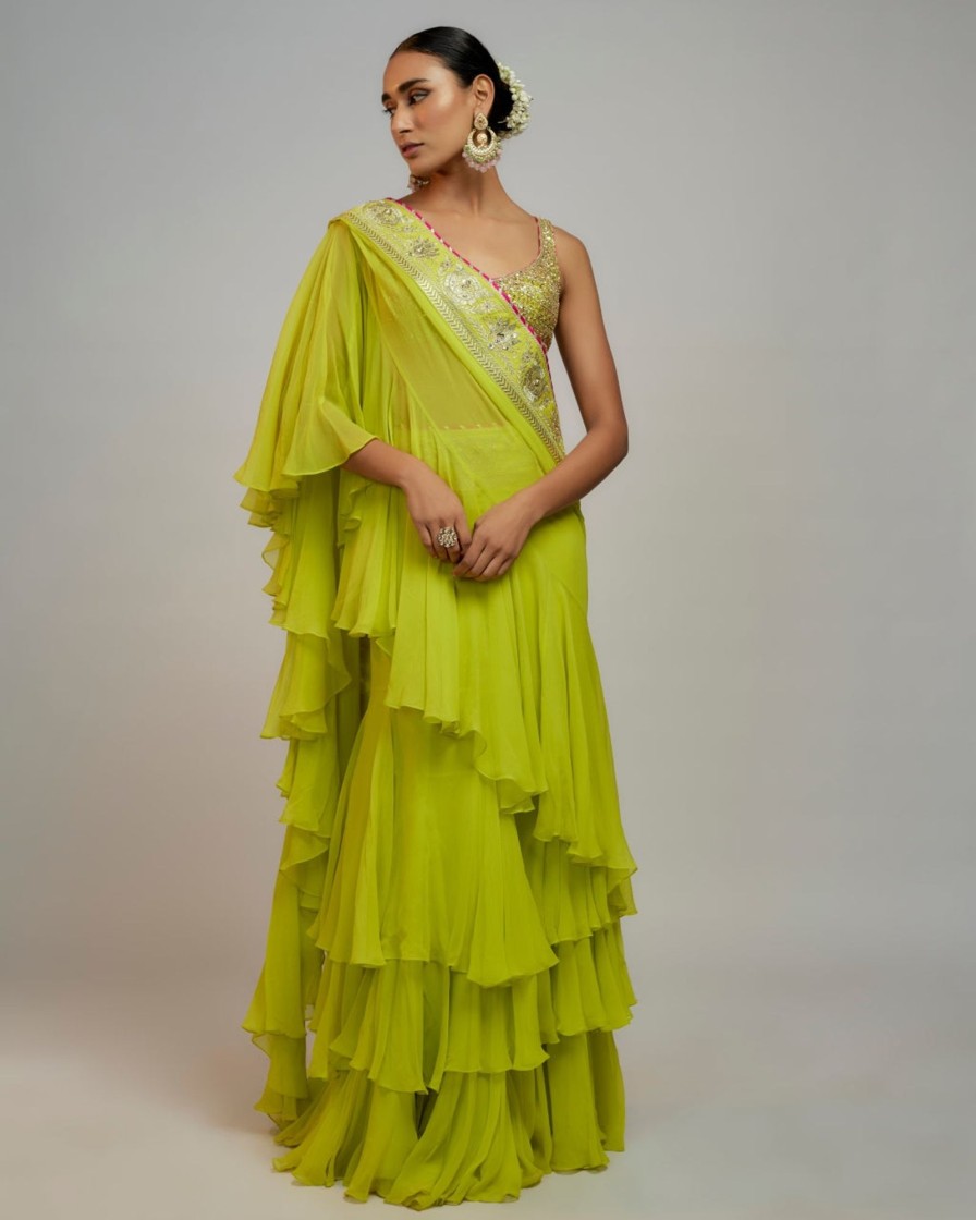 Womens Gopi Vaid | Golconda Absar Sari Set