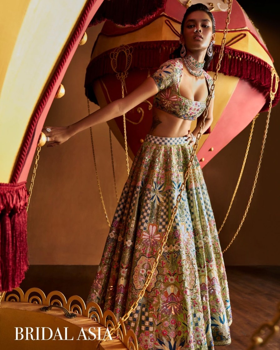 Bridal Aisha Rao | Green Parisa Lehenga Set