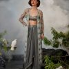 Womens Esha Sethi Thirani | Grey Cutwork Jacket Set