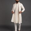 Mens Arjan Dugal | Off White Churidaar With Kurta Set