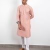 Mens Arjan Dugal | Peach Shibui Kurta Set