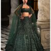 Bridal Seema Gujral | Emerald Green Sequin Lehenga Set