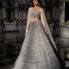 Bridal Seema Gujral | Antique Silver Lehenga Set