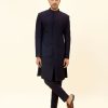 Mens SVA Menswear | Midnight Blue Embellished Sherwani Set