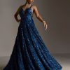 Womens Seema Gujral | Persian Blue Sequin Gown