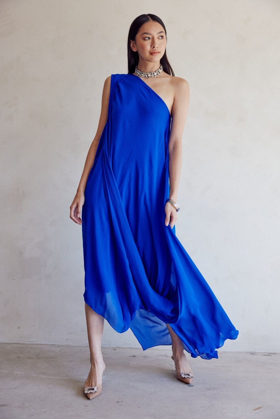 Womens Stephany | Indigo One Shoulder Dress