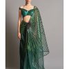 Bridal Amit Aggarwal | Emerald Metallic Winged Sari