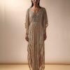 Womens Esha Sethi Thirani | Nude Tulle Embellished Kaftan