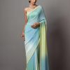 Womens Mala u0026 Kinnary | Lime Ombre Blue Green Sari Set