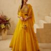 Womens Bhumika Sharma | Yellow Organza Anarkali Set