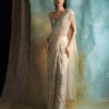 Bridal Esha Sethi Thirani | Champagne Tulle Embroidered Sari Set