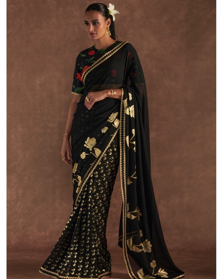 Womens House of Masaba | Black Springbud Sari