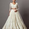 Bridal Mala u0026 Kinnary | Ivory Heavy Necklace Lehenga Set