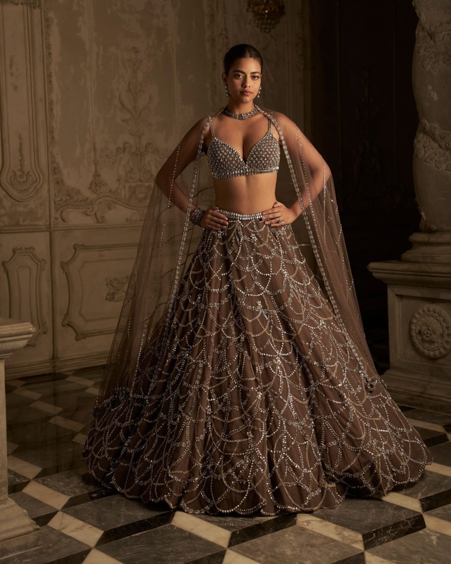 Bridal Seema Gujral | Coffee Chandelier Lehenga Set