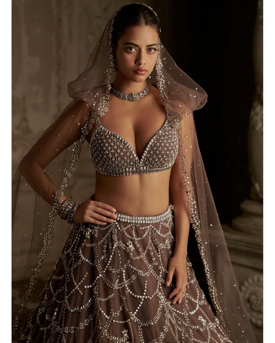 Bridal Seema Gujral | Coffee Chandelier Lehenga Set