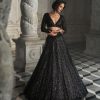 Bridal Seema Gujral | Black Sequin Lehenga Set