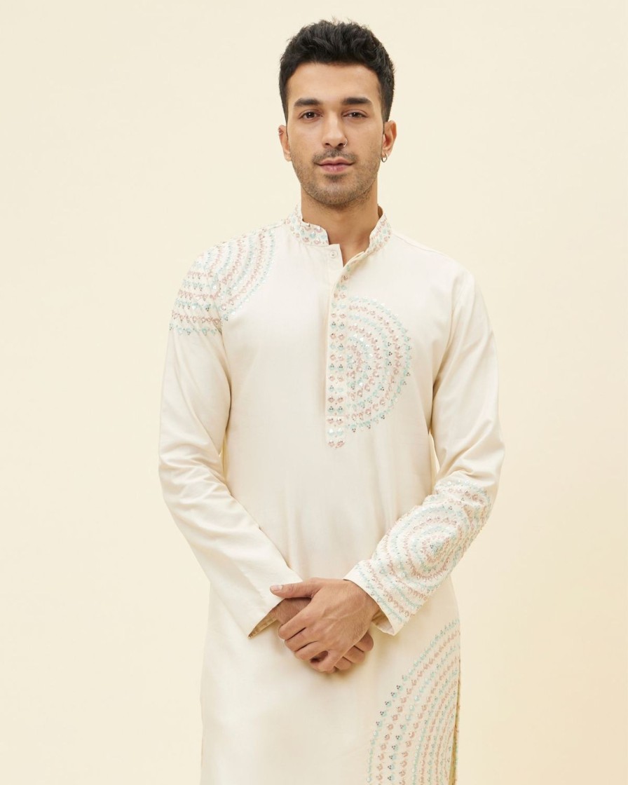 Mens SVA Menswear | Beige Embroidered Kurta Set