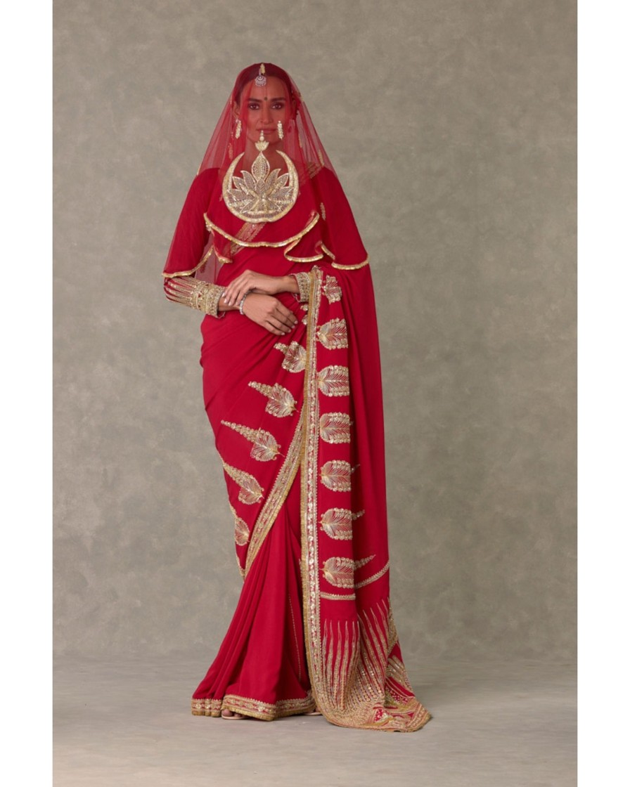 Womens House of Masaba | Red Son Patti Sari Set